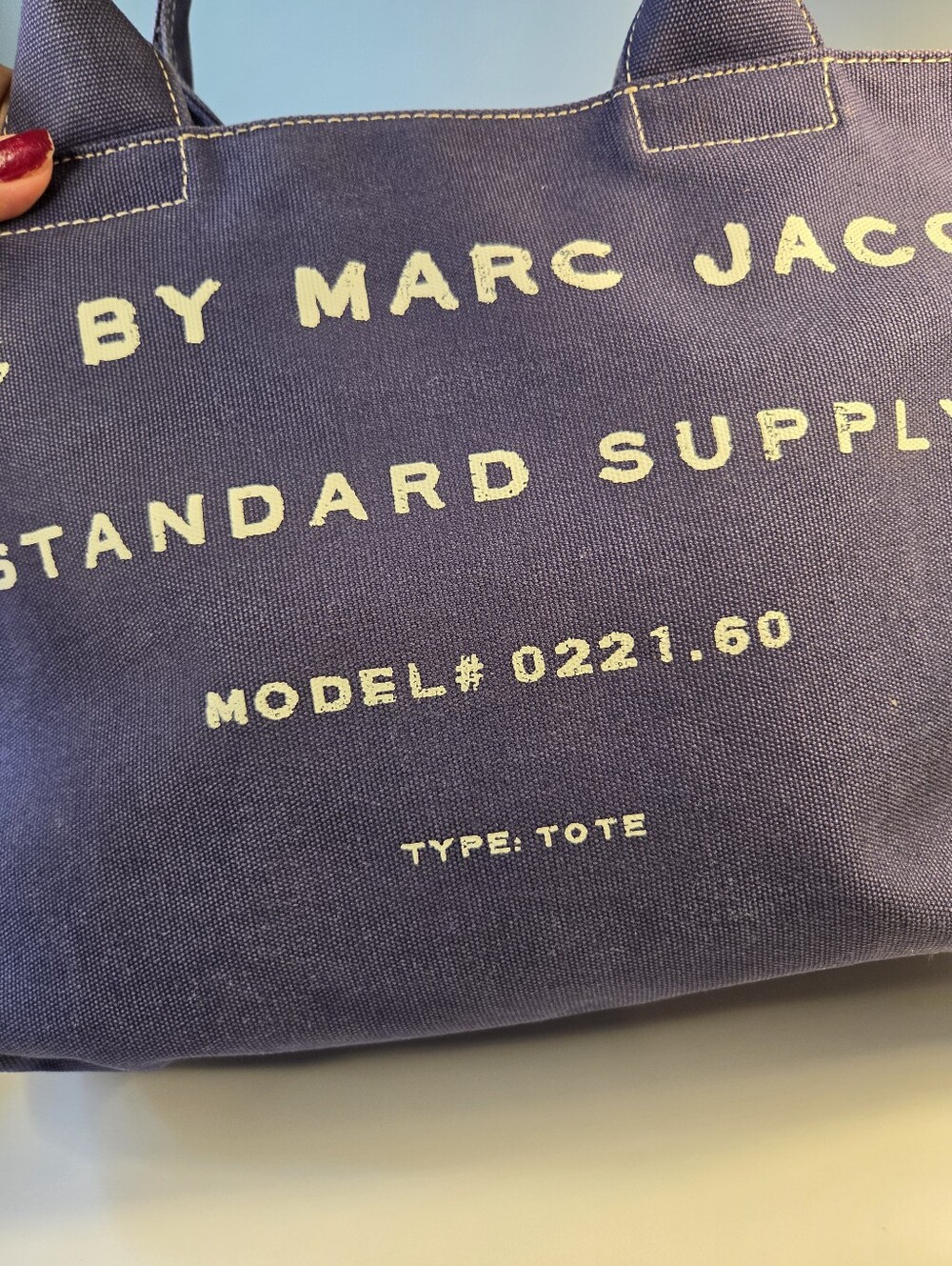 Marc by Marc Jacobs Navy Canvas Logo Tote - Picture 2 of 12